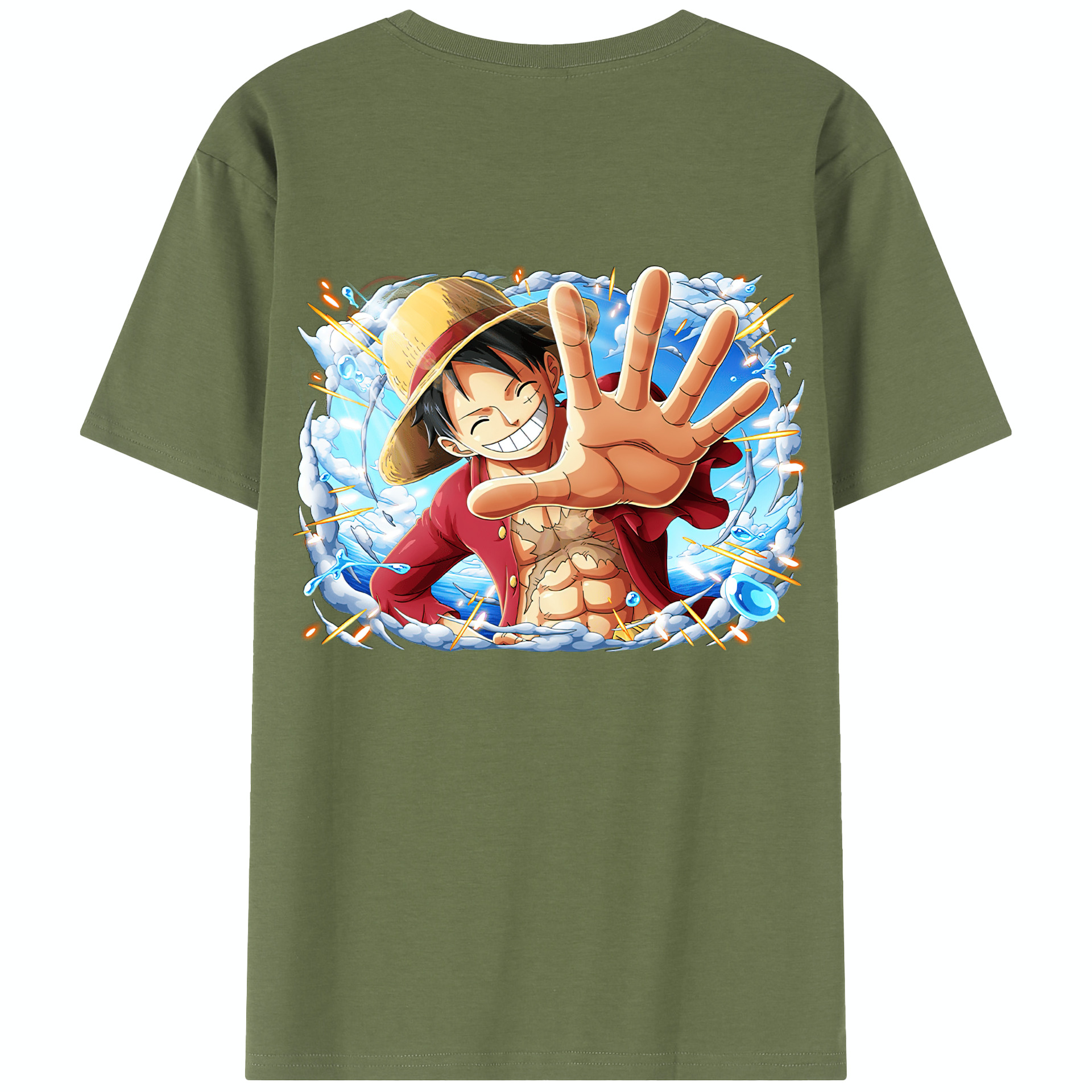 ワンピース モンキー・D・ルフィ ONE PIECE Monkey D. Luffy 綿100％半袖Tシャツ（背面プリント）